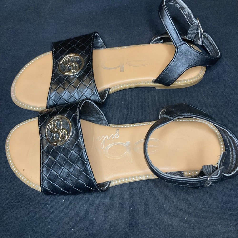 bebe Black Woven Kids Sandals